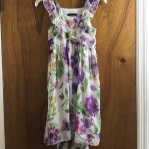 White Flowered S/L Dress